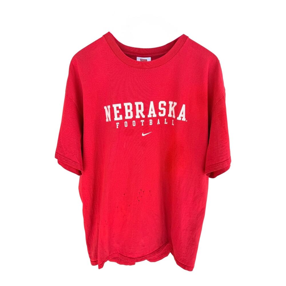 Nike Team Nebraska Football T Shirt Mens XL Red Graphic College Sports Tee